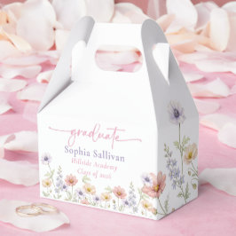 Pink Wildflower Bloom Graduation Party Geschenkschachtel
