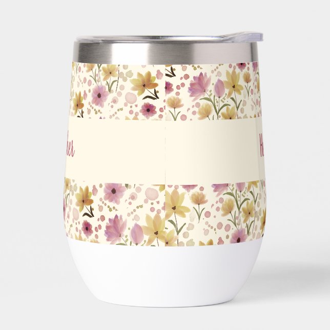 Pink Wildflower Watercolor Monogram Named (Links)