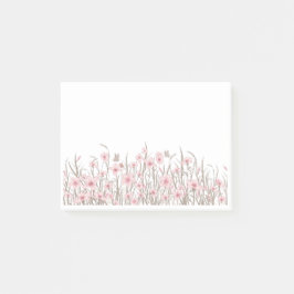 Pink Wildflowers Post-it Klebezettel