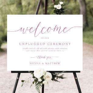 Pink Willkommen beim unplugged Wedding Ceremony Si Poster
