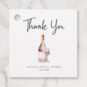 Pink Wine Brautparty Vielen Dank Geschenkanhänger