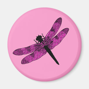 Pink Winged Dragonfly Magnet