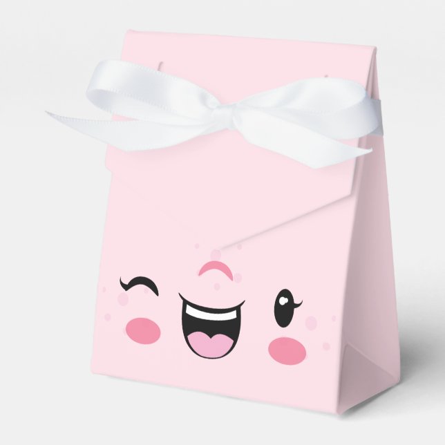 Pink Winking Kawaii Face Geschenkboxen Geschenkschachtel (Vorderseite)