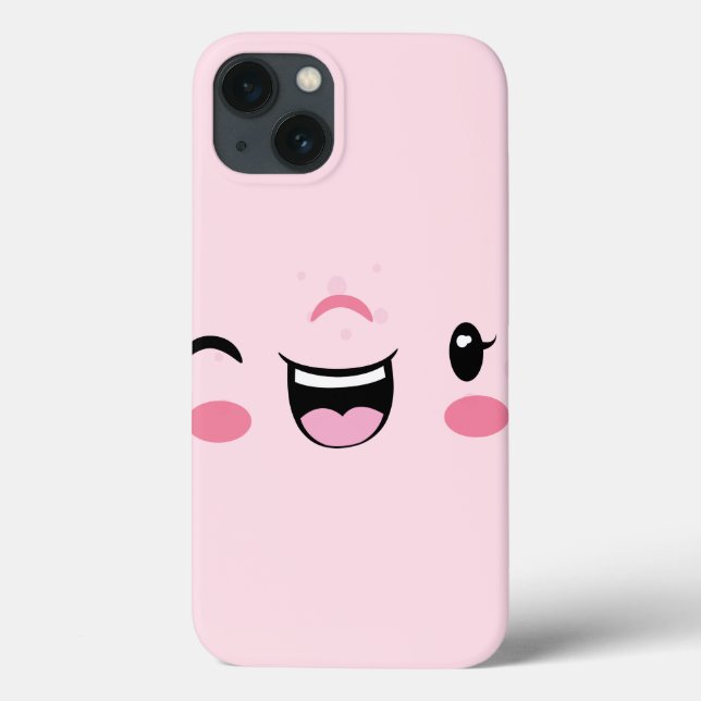 Pink Winking Kawaii Face iPad Mini Fall Case-Mate iPhone Hülle (Rückseite)