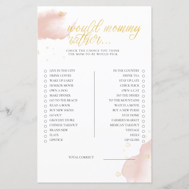 Pink Winter Baby Duschspiel Mami eher (Vorderseite)