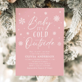 Pink Winter Baby Es ist kalte Außendusche Einladung