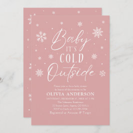 Pink Winter Baby Es ist kalte Außendusche Einladung