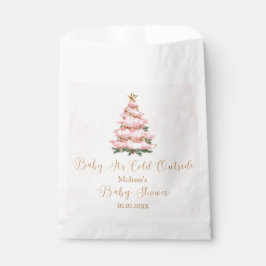 Pink Winter Baby Its Cold Outside Baby Shower Geschenktütchen