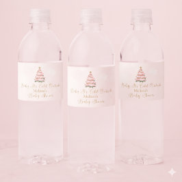 Pink Winter Baby Its Cold Outside Baby Shower Wasserflaschenetikett