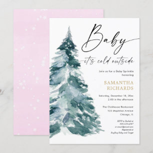 Pink Winter Baby Sprinkle es kalt draußen Dusche Einladung