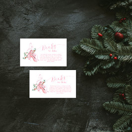 Pink Winter Ballerina Tutu Books For Baby Shower Begleitkarte