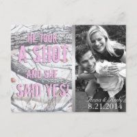 Pink Winter Camouflage Save the Date Hochzeit Post