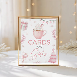 Pink Winter Cards and Gifts Baby Shower Sign Sockelschild