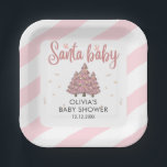 Pink Winter Christmas Tree Santa Baby Dusche Pappteller<br><div class="desc">Pink Winter Weihnachtsbaum Santa Baby Dusche Teller</div>