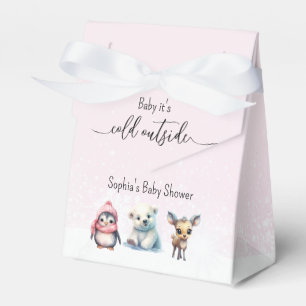 Pink Winter Cold Outdoor Girl Baby Dusche Geschenkschachtel
