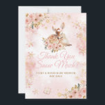 Pink Winter Dei a Girl Baby Dusche Dankeskarte<br><div class="desc">Pink Winter Dei a Girl Baby Dusche</div>