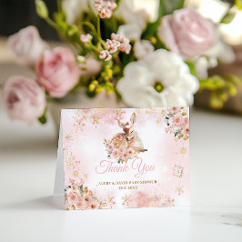 Pink Winter Dei a Girl Baby Dusche Dankeskarte