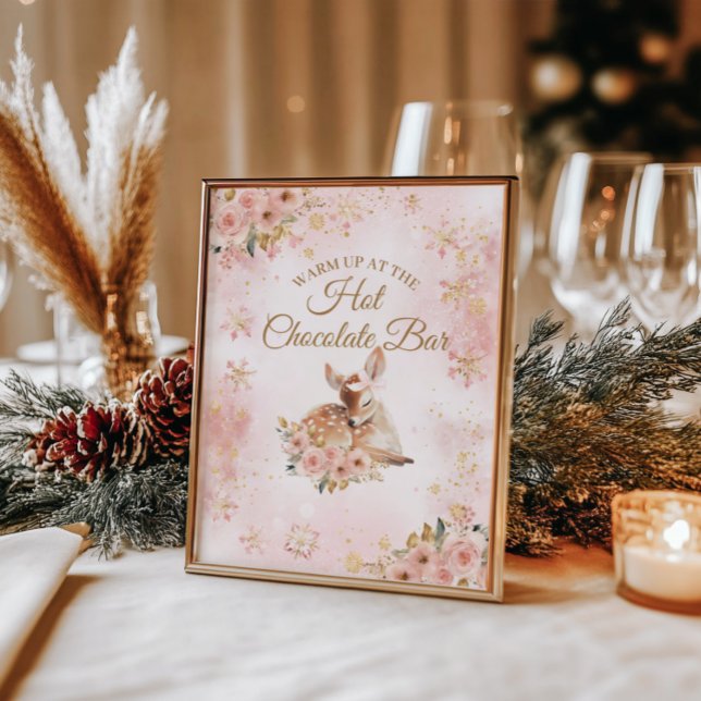 Pink Winter Dei a Girl Baby Dusche Hot Bar Poster (Von Creator hochgeladen)