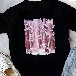 Pink Winter Forest T-Shirt