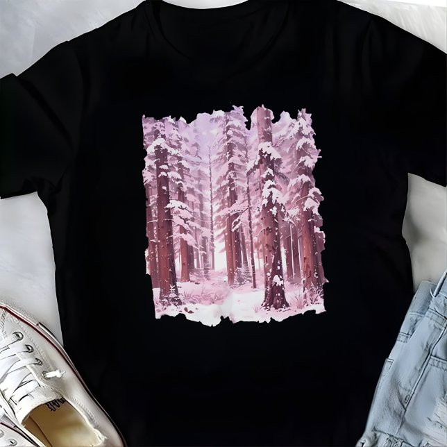 Pink Winter Forest  T-Shirt (Von Creator hochgeladen)