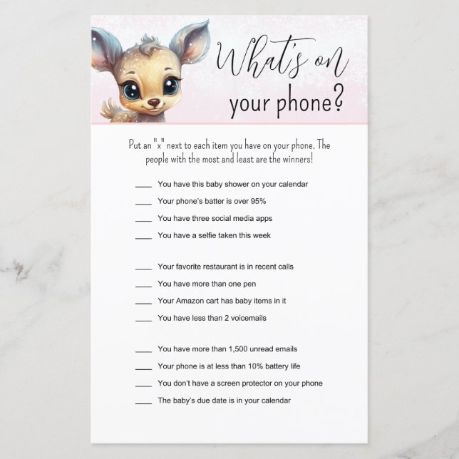 Pink Winter Girl Babydusche Witziges Spiel (Vorderseite)