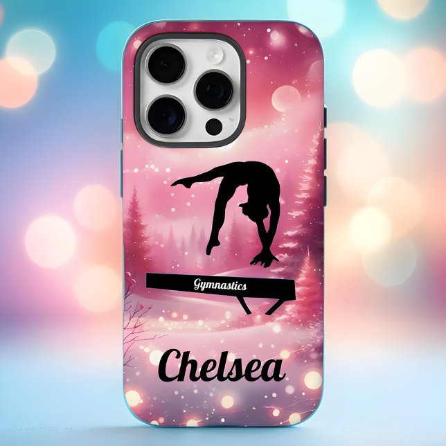Pink Winter Gymnastics Balance Beam Custom Holiday Case-Mate iPhone Hülle (Von Creator hochgeladen)