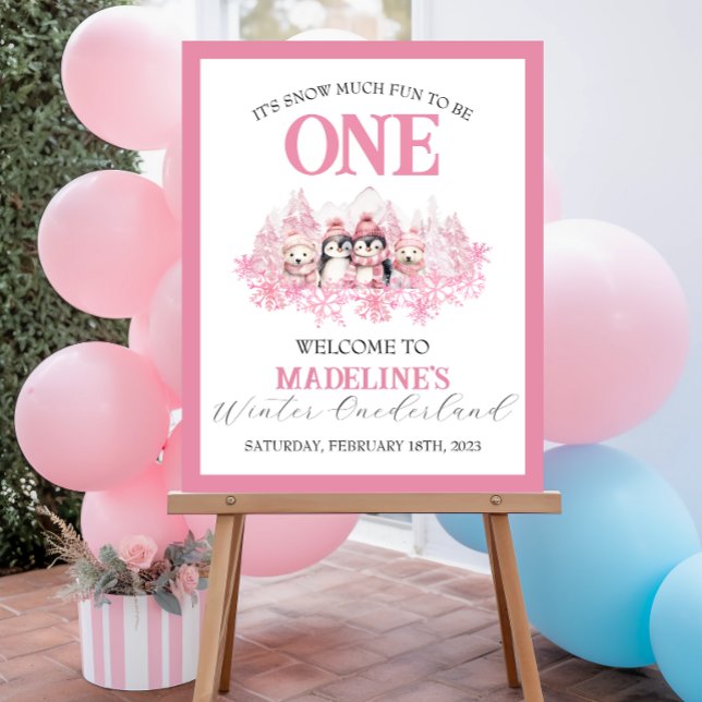 Pink Winter ONEderland Welcome Poster (Von Creator hochgeladen)