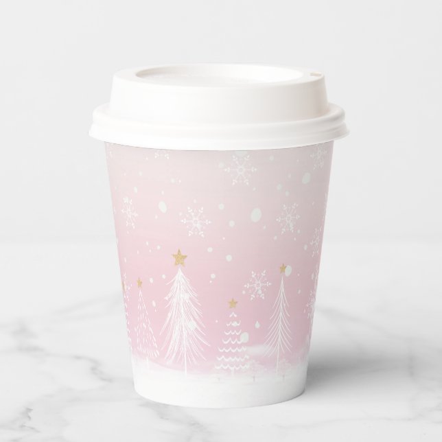 Pink Winter Paper Cup Pappbecher (Vorderseite)