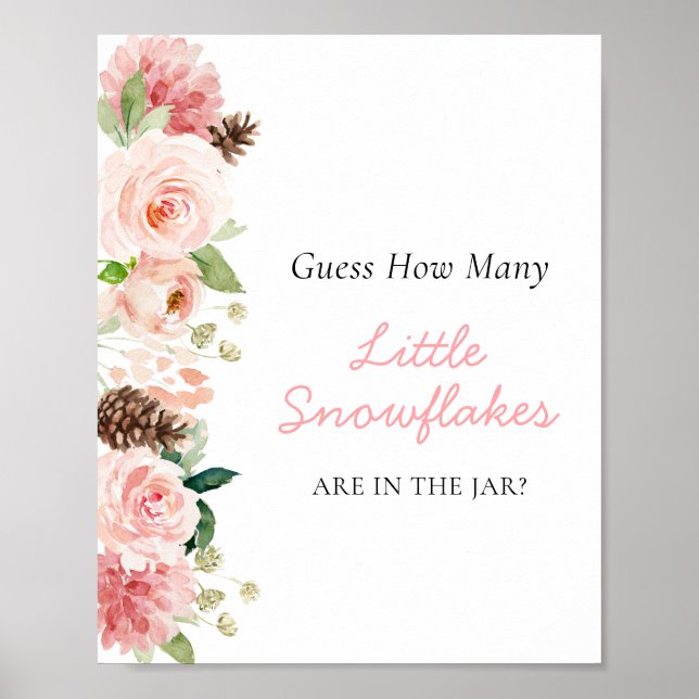 Pink Winter rät wie viele kleine Schneeflocken Poster (Vorne)