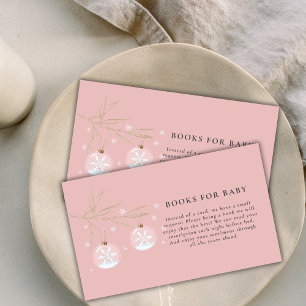 Pink Winter Snowflake Babydusche Bücher für Baby Begleitkarte