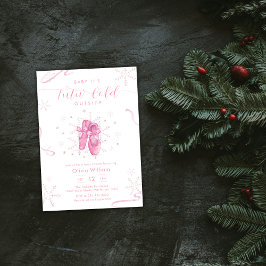 Pink Winter Snowflake Ballerina Baby Shower Einladung