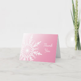 Pink Winter Snowflake Bridesmaid Vielen Dank Dankeskarte