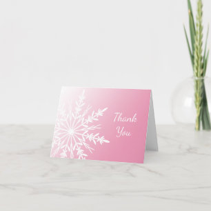 Pink Winter Snowflake Bridesmaid Vielen Dank Dankeskarte