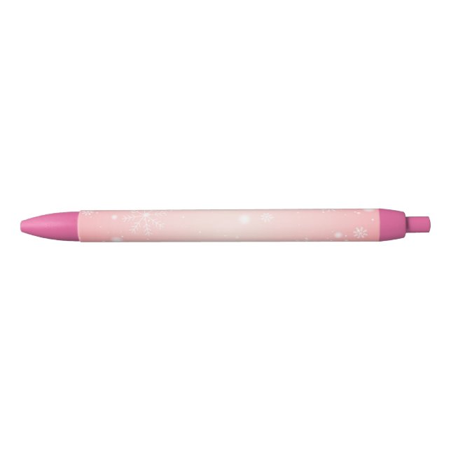 Pink Winter Snowflake Pen Kugelschreiber (Vorderseite)