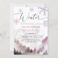 Pink Winter Wonderland Girl Birthday