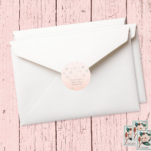 Pink Winter Wonderland Snowflake Baby Dusche Gefal Runder Aufkleber