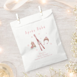 Pink Winter Woodland Après Bébé Ski Baby Shower Geschenktütchen