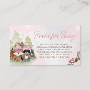 Pink Winter Woodland Kinderduschbücher für Baby Begleitkarte