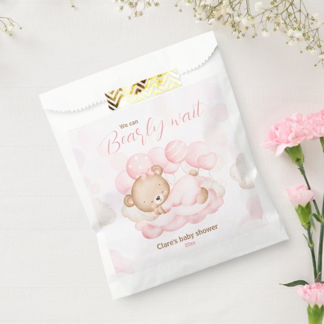 Pink wir können frühzeitig abwarten Baby Dusche Ge Geschenktütchen (Versiegelt)