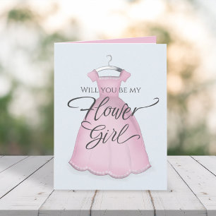 Pink Wirst du mein Blumenmädchen sein? Hochzeitsan Karte