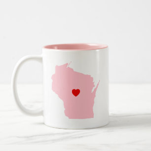 Pink Wisconsin Hochzeitstag Zweifarbige Tasse