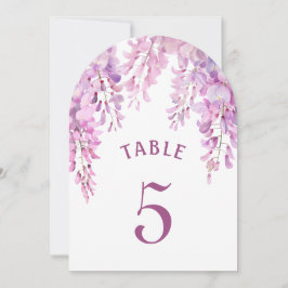 Pink Wisteria Arch Table Number Einladung