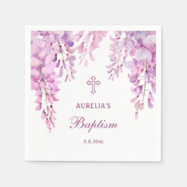 Pink Wisteria Baptism Serviette