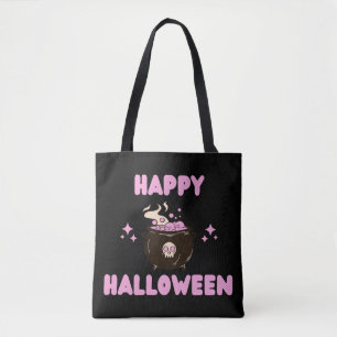 Pink Witch Cauldron Happy Hallowen