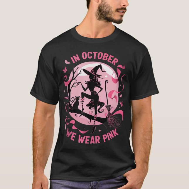 Pink Witch Halloween Costume Breast Cancer  T-Shirt (Vorderseite)