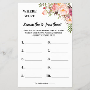 Pink Wo waren sie duschen zweisprachige Spielkarte Flyer