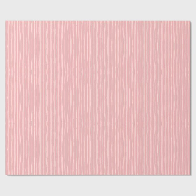 Pink Wobbly Lines Wrapping Paper Geschenkpapier (Flach)
