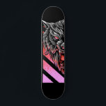 Pink Wolf Head  Skateboard<br><div class="desc">Dieses Design kann personalisiert werden, indem Sie die Option Anpassen auswählen, um Text hinzuzufügen oder andere Änderungen vorzunehmen. Wenn dieses Produkt die Möglichkeit hat, das Design auf einen anderen Gegenstand zu übertragen, stellen Sie bitte sicher, dass das Design bei Bedarf angepasst wird. Kontaktieren Sie mich unter colorflowcreations@gmail.com , wenn Sie...</div>