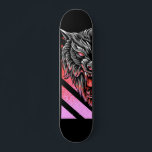 Pink Wolf Head  Skateboard<br><div class="desc">Dieses Design kann personalisiert werden, indem Sie die Option Anpassen auswählen, um Text hinzuzufügen oder andere Änderungen vorzunehmen. Wenn dieses Produkt die Möglichkeit hat, das Design auf einen anderen Gegenstand zu übertragen, stellen Sie bitte sicher, dass das Design bei Bedarf angepasst wird. Kontaktieren Sie mich unter colorflowcreations@gmail.com , wenn Sie...</div>
