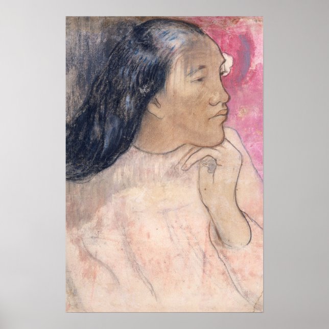 Pink Woman Portrait Poster (Vorne)